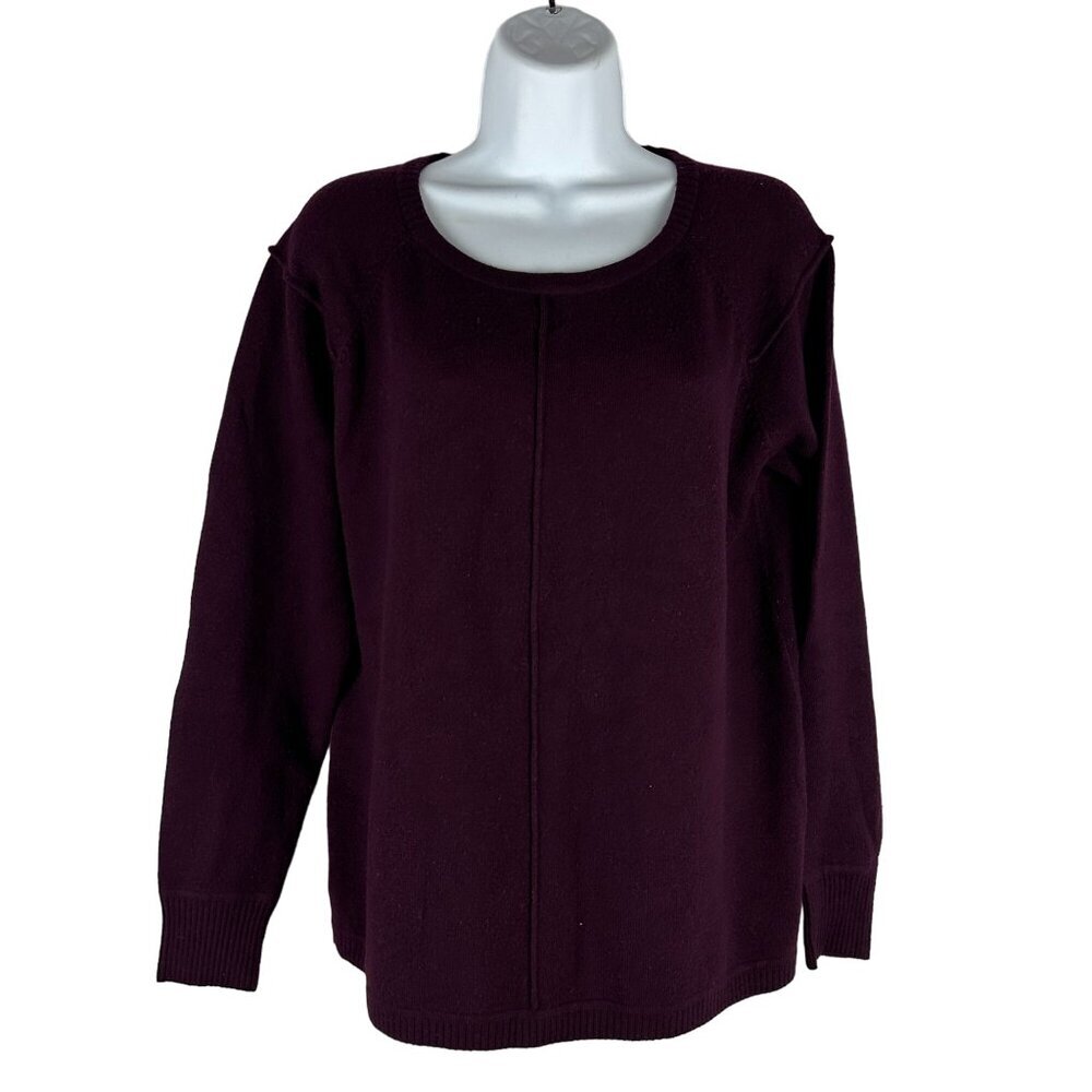 French Connection Womens Burgundy Sweater Size Small Acrylic Blend Scoop Neck